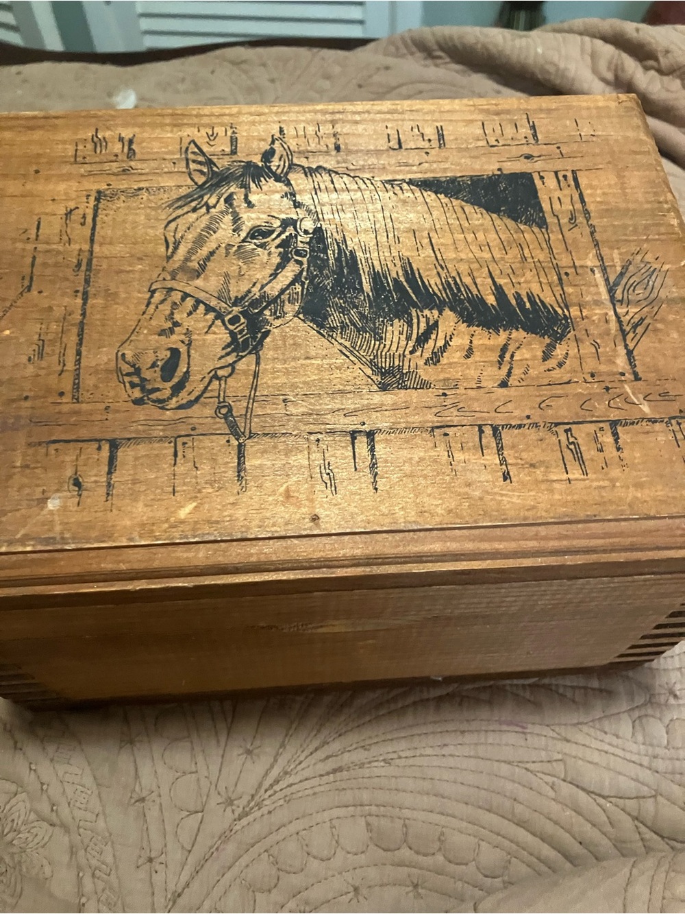 Vintage Handcrafted Wooden Trinket/Storage Box
